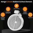 Upgraded 6.5 In DG47-00060A W11171119 Electric Range Single Radiant Surface Heating Element Replacement for Whirl-pool May-tag Kitchen-Aid Jenn-Air Range Stove, Replace 8273994 W10823711 By Fetechmate