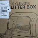 MeoWant Self-Cleaning Cat Litter Box, 106L Extra-Large Space Low Entrance Automatic Cat Litter Box Perfect for Multiple Cats, Safety Sensor, Anti-Pinch, APP Control, Odor Free with Mat & Liner