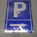 2-pack Parking Sign This Way to Parkinglot Aluminum Signage, Show Where to Park, Size 25 X 35 cm, Blue