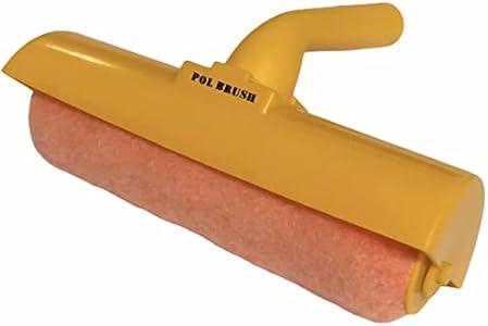 POL BRUSH 10" European Professional Multicolor Ceiling Paint Roller with Shield + Handle - for Painting Ceilings and Walls Without Splatter. (10" Ceiling Roller)