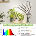 FOXGARDEN Grow Lights for Indoor Plants Full Spectrum, Plant Lights for Indoor Growing with Timer 4/8/12 H, Five-Head 260 LED Clip Grow Lamp with Gooseneck, 4 Brightness Levels for Plant Growing