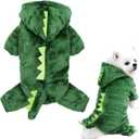 Dogs Clothes Small Pet Costume Halloween Dinosaur Costume Dog Clothing Puppy Outfits Funny Apperal (M) (Medium, Green)