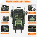 ayamaya Fishing Backpack with Cooler, 45L Tackle Backpack with Rod Holders & Insulated Lunch Bag, Large Outdoor Fishing Bag for 4 Tackle Boxes & Gears