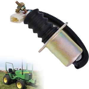 12V Fuel Shut Off Solenoid Valve Replacement for John Deere 670 770 870 970 1070 Compact Tractor AM882277