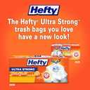 Hefty Ultra Strong 13 Gallon Trash Bags, Tall Kitchen Trash Bags 13 Gallon Size, Drawstring Closure, Continuous Odor Control, White, Citrus Twist Scent, 80 Bags
