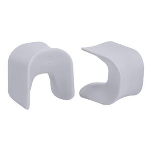 ECR4Kids Wave Seat, 14in - 15.1in Seat Height, Perch Stool, Light Grey, 2-Pack