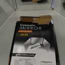 HIEEY 3 Way 360 Trifold Mirror with LED, Height Adjustable Telescoping Hooks,and 5X Magnification for Makeup,Hair Cutting/Styling (White)