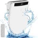 Bidet Toilet Seat, Heated Toilet Seat Round Shape, Electric Bidet with Warm Water and Dryer, 3 Cleaning Mode, Self-Clean Stainless Steel Nozzle, LED Display, Night Light, Slow Close Lid
