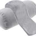 2 Packs Neck Roll Pillow Cover, Crystal Velvet Cervical Neck Pillow Case Bolster Pillowcases for Cylindrical Cushion Soft Travel Pillow Case Cover Cylinder Pillow Covers for Home(Gray)