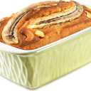 NUTRIUPS 7 Cup Ceramic Loaf Pan, 9x5x3 in Bread Baking Pan, 1.8 Qt Meatloaf Pan, Great for Banana Bread Pound Cake, Mustard Yellow