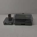 Simple Houseware Mesh Desk Organizer with Sliding Drawer, Double Tray and 5 Upright Sections, Silver