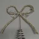 JARTEEK Christmas Tree Topper, 11” Bow Tree Topper with 20 LED Lighted for Christmas Tree Decoration Indoor Xmas Decorations, Holiday Party Indoor Decor (Silver)