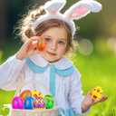 2 x 24 Pack Prefilled Easter Eggs with Mini Rubber You Rock Toys Inside Positive Mini Figures for Kids Girls Boys Easter Basket Stuffers Gifts Party Favors