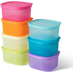 7-Piece Meal Prep Containers  3.75-Cup Reusable Airtight Plastic Food Storage Containers with Lids, BPA-Free, Microwave/Freezer/Fridge Safe, Stackable Lunch & Leftovers Organizer(900ml)