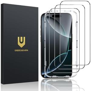 UNBREAKcable 3-Pack Screen Protector for iPhone 16 Pro Max [Military Grade Shatterproof] Tempered Glass Screen for Apple 16 Pro Max [9H Hardness][Full Coverage][Bubble Free][Easy Installation]