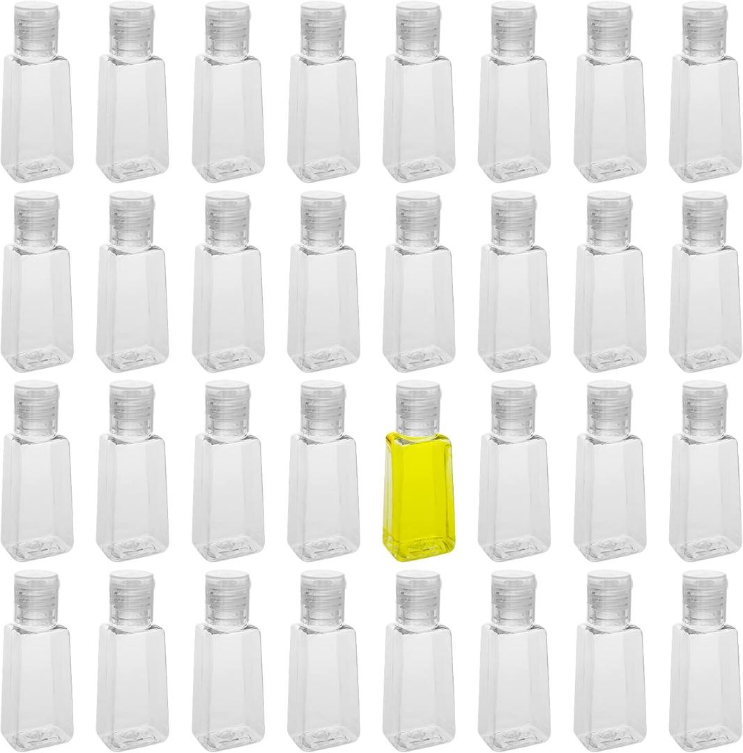 KEILEOHO 200 PCS Plastic Empty Bottles with Flip Cap, 1oz/30 ml Refillable Travel Size Bottles, Mini Plastic Empty Toiletry Bottles for Lotions, Creams, Shampoo and Toiletries
