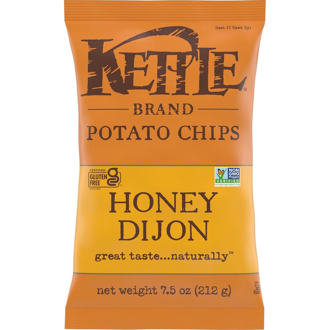 Kettle Brand Potato Chips, Honey Dijon Kettle Chips, 7.5 Oz (7.5 Ounce (Pack of 3))