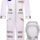 Astronaut Costume for Kids Halloween Dress Up Space Birthday Gifts, 10-12Y