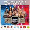Wrestling Backdrop,Wrestling Party Background Photo Booth Banner Large Fabric Artistic for Birthday Party Decorations (Red Blue)