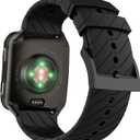 Abanen Quick Release Silicone Watch Band for Garmin Venu X1, Soft Sport Strap with Secure Stainless Steel Buckle Compatible with Fossil Men's Nate (Black)