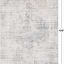 Washable 8x10 Bedroom Rug - Blue Grey Modern Area Rug for Living Room, Dining Room Table, Non Slip Soft Faded Print Carpet, Stain Resistant