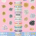 Mio Angle Clay Beads 2 Boxes 24 Colors Bracelet Making Kit, Round Letter Beads with Charm and Elastic Strings, Friendship Bracelets Holiday Gifts for Girls Adults