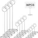 Teling 36 Pieces Table Number Holders 3 Size Place Card Holder Name Numbers Menu Memo Note Card Picture Photo Clip Stand Table Sign for Wedding Anniversary Party Display(Silver)