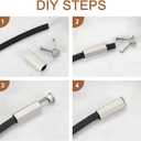 uxcell Shoelace Tips, Alloy Shoelace Head, Hexagon Cylindrical Tip Cord End Metal Replacement for Shoestring (Black)