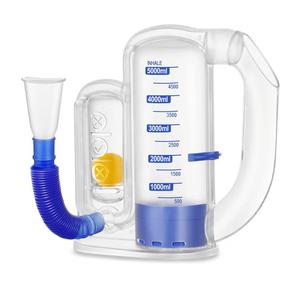 Breathing Exercise Device for Lungs, Lung Exerciser Device – 5000ml Volumetric Deep Breathing Trainer with Flow Rate Indicator for Respiratory Health & Recovery
