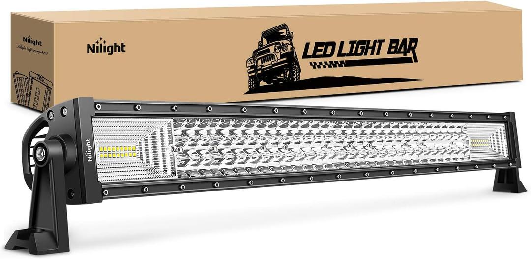 Nilight - 18017C-A LED Light Bar 32Inch 378W Triple Row 37800LM Flood Spot Combo LED Bar Driving Lights Super Bright LED Off Road Lights for Trucks Trucks Jeep UTV ATV Boat