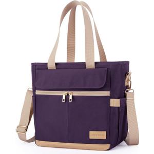 JOYHILL Lunch Bag for Woman, Leakproof Insulated Lunch Box with Shoulder Strap, Adult Reusable Lunch Cooler Tote Bags for Work Picnic Camping Beach (D-PURPLE)