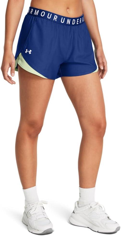 Under Armour Women's Play Up 3.0 Shorts ((432) Tech Blue / Retro Green / White), S