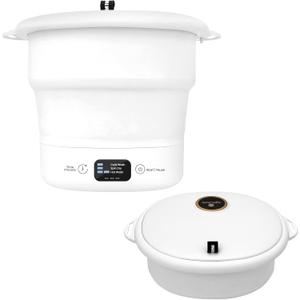 SereneLife Portable Mini Washing Machine, Foldable Bucket Washer with Handle and Lid, Lightweight Compact Travel Washer for Clothes, Ideal for Camping, RVs, Dorms, Apartments, and Travel Use