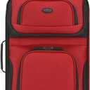 U.S. Traveler Rio Lightweight Softside Rolling Carry-on Suitcase, 2-Wheel Single, Red
