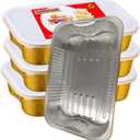 Gold Aluminum Foil Baking Pans with lids Heavy-Duty 9"13"(10pack+10Lids), Disposable Food containers reusable F330(3500ML)