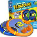 Fun Bouncy Paddle & Stringy Ball Toss & Catch Game - Easy to Use for Kids All Ages - Soft Foam Design for Safe Play Indoors or Outdoors - Also Works as Flying Disc - Great Gift Idea for Boys & Girls
