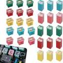 30 PCS Car Fuses Assortment Kit, Automotive Combination Low and Tall Box Shaped Fuse Kit, 20-60A Long Short Plug-in Connection Fuse, Universal for Most Cars, Trucks, SUVs (Multicolored)