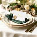 UNIQOOO 24Pcs Magnolia Wax Seal Place Card Holders, Light Gold Name Card Holders for Wedding Engagement Decor, Tea Party Table Setting, Name Tag, Party Food Labels