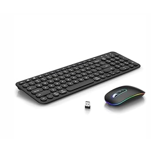 cimetech Wireless Keyboard and Mouse Combo, [Rechargeable keyboard and mouse][Silent Scissor Switch Key][Ultra Slim]Wireless Computer Keyboard and Mouse for Laptop, PC, Computer, Mac, Windows - Black (KF007-M01-Black)