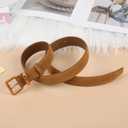 ALUSBELL Womens Suede Waist Belt with Gold Buckle Caramel 1.3inch
