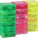 Novelinks 18 Pack Small Plastic Storage Containers Clear Arts & Crafts Storage Boxes & Organizers Stackable Small Containers With Lids For Organizin (Set 3)