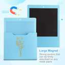 Kosiz 6 Pcs Magnetic File Holder Magnetic Wall File Organizer Paper Holder for Refrigerator Office Supplies Storage Mail Organizer Case Storage Pocket (Floral)