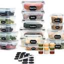 50 PCS Food Storage Containers with Lids (25 Containers & 25 Lids), Reusable, Airtight, BPA-Free, Stackable, for Kitchen & Pantry organization, Meal Prep, lunch prep, Freezer & Microwave Safe