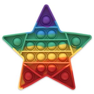GottaPop 5.5" Pop It Fidget Toy Party Favors, Rainbow Stars, 5 Pack