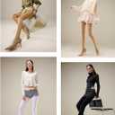 MANZI Tights for Women Solid Color Pantyhose Colored Semi Opaque Footed Tights Soft Stretch High Waist Stockings 70 Denier (Medium-Large, Suntan)