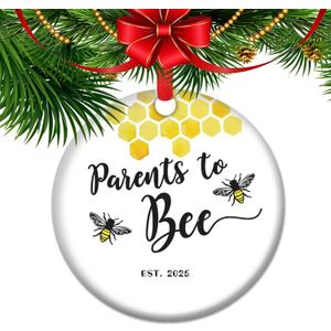 Parents to Be Ornament 2025 Pregnancy Announcement Expecting Parents Keepsake New Parents Ceramic Holiday Decor (V17)