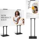 DISPLAYSWORKER Poster Stand for Display,Double Sided Banner Floor Stand with heavy duty Metal Base, Adjustable Pedestal Signage Up to 78 inches for Board & Foam Sign (Double-Pole)