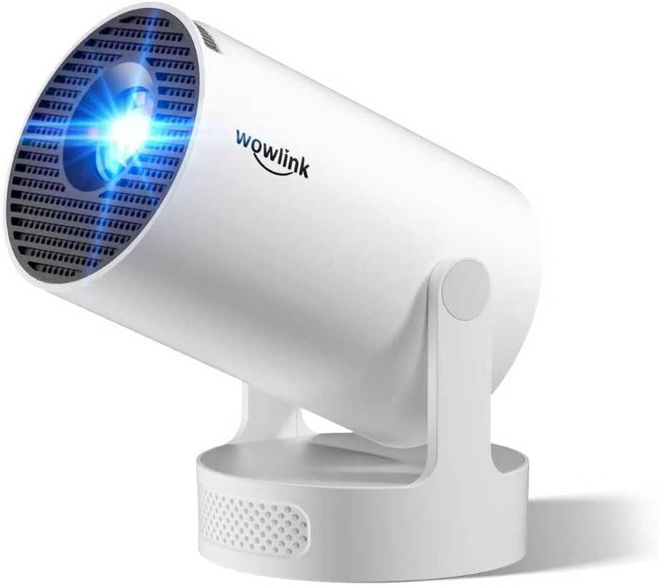 [Built-in Apps & 2026 Upgraded] Mini Projector with WiFi 6 and Bluetooth 5.4 Support 1080P Auto Keystone 180 Rotatable Projectors Portable Compatibile with HDMI/TV Stick/Memory Stick