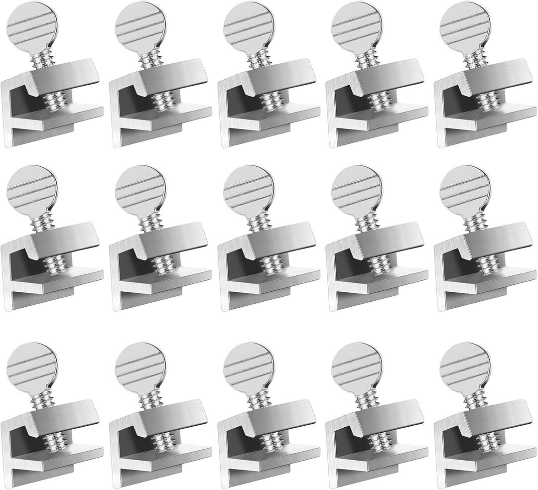 15 Sets Sliding Window Locks Bulk Aluminum Metal Security Door Locks Adjustable with Keys for Safety, Silver