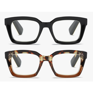 Readers for Women Oprah Style Square Reading Glasses with Spring Hinge Blue Light Blocking for Men Ladies